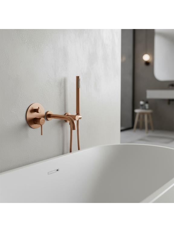 Grifo de bañera Rea Lungo Brush Copper + Box