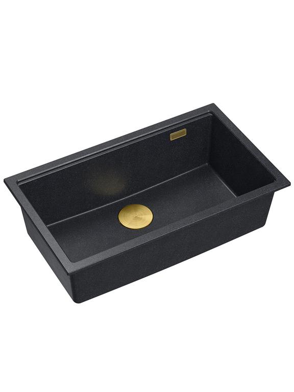 Pia de granito preto metálico Logan 110