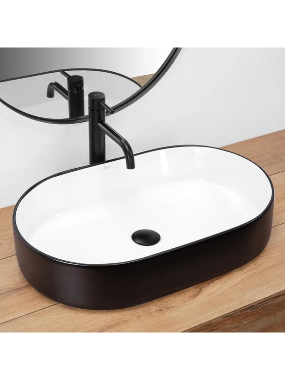Opzetwastafel Rea Nadia Black Mat White