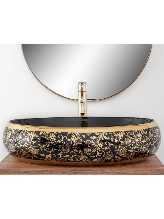 Countertop Basin Rea Meryl Black / Gold