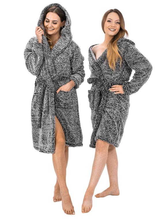 Roupão feminino fofo cinza S/M