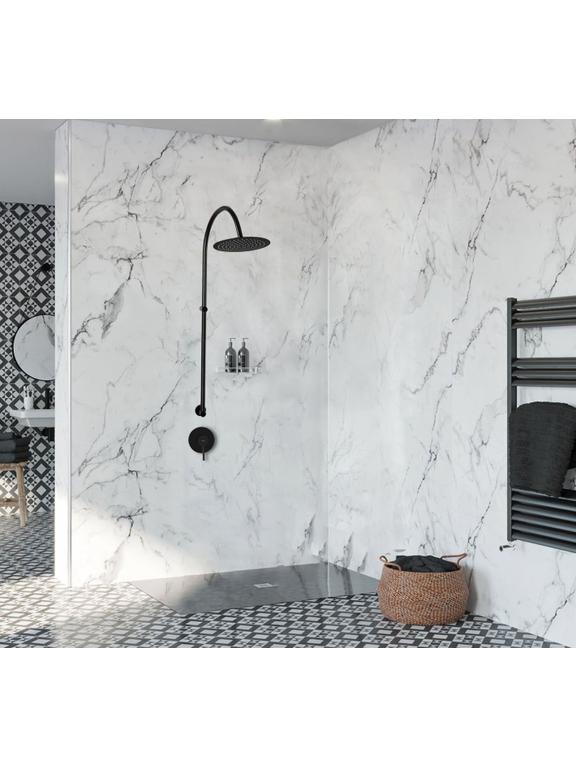 Surface-mounted Shower system Lugano Black Rea +BOX