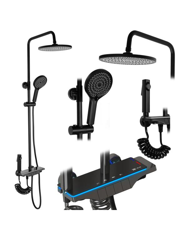 REA Savio Led Black Dušas komplekts