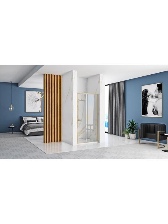 Drzwi Prysznicowe Przesuwne REA Rapid Slide 150 Złote Szczotkowane