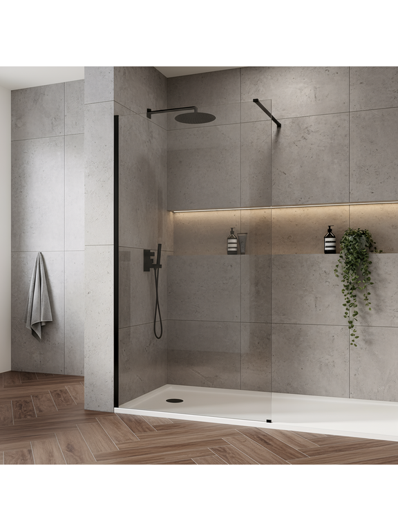 Ścianka prysznicowa Rea Flexi Transparent / Black 100