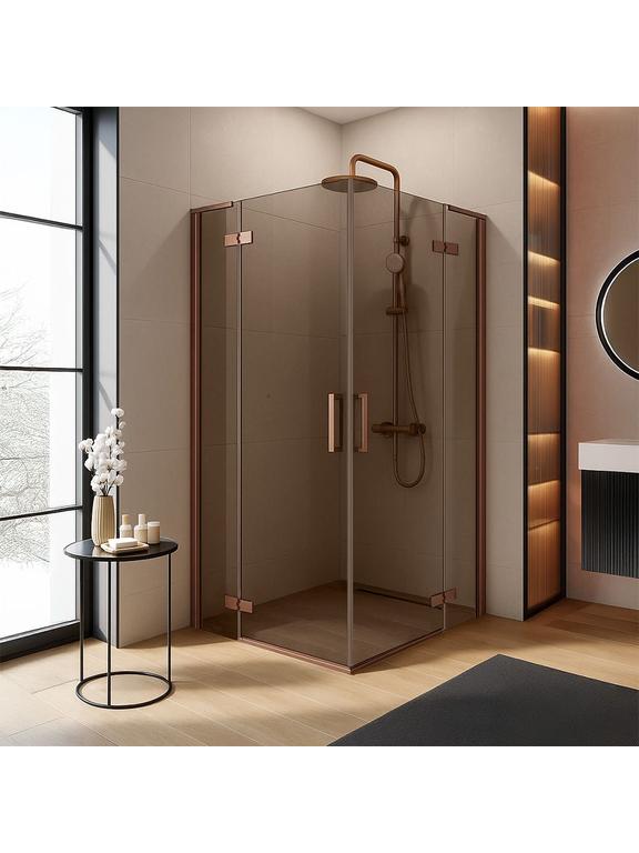 Душова кабіна REA Hugo Double 80x80 Copper Brush