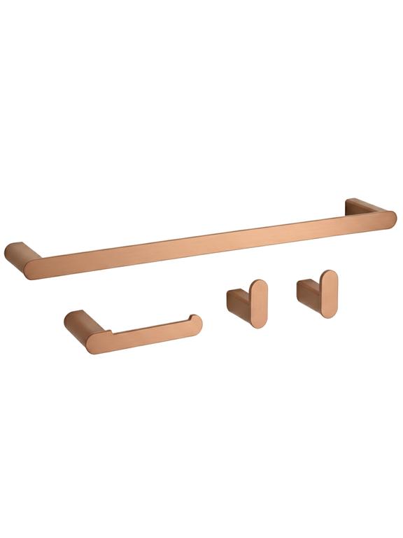 Kylpyhuonetarvikesetti Mati Brush Copper 4 osaa