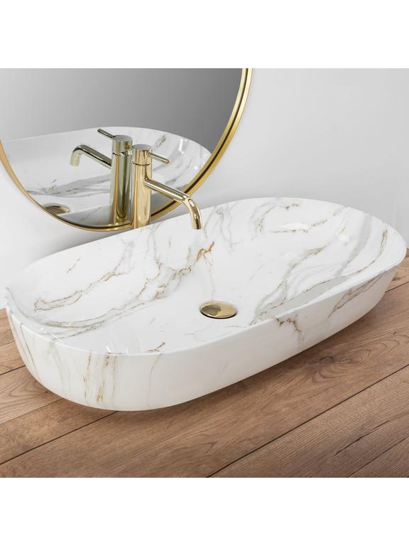 Lavoarul REA CLEO 81 Shiny Aiax din ceramică