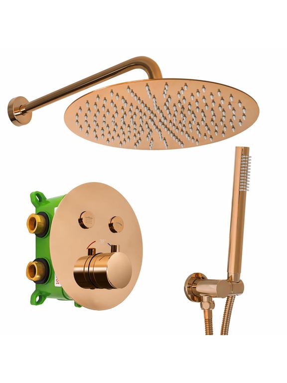 Slēptās dušas komplekts LUNGO MILER COPPER  + BOX
