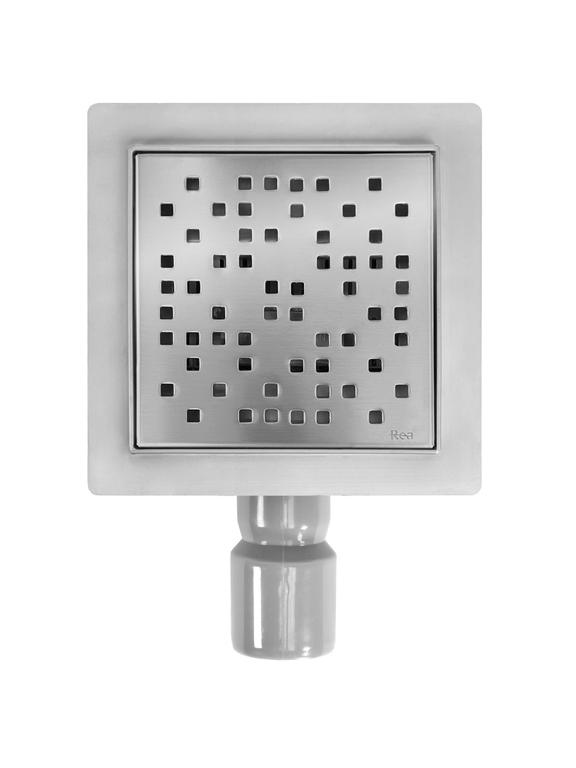 Лінійний злив REA DOTS 150x150 Nickel Brush