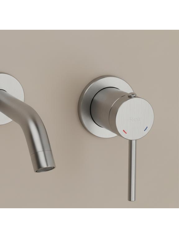 Bateria Umywalkowa Podtynkowa Rea Clif Nikiel Szczotkowany