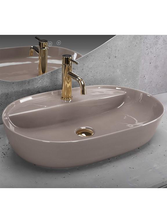 Νιπτήρας REA Aura 61 Beige Shiny