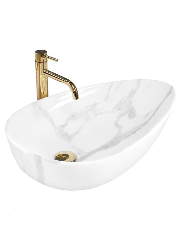 Lavoar pentru blat Rea Greta 65 Bianco Shiny