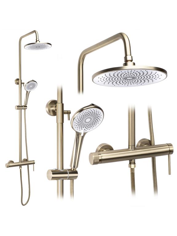 Zestaw natryskowy Rea Foss Clif Złoty Szczotkowany