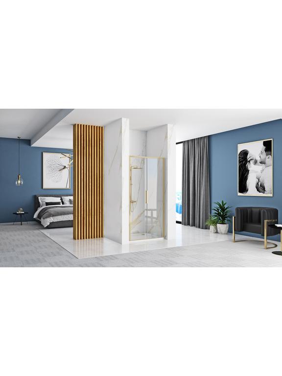 Porte de douche REA Rapid Slide 100 Gold Brush