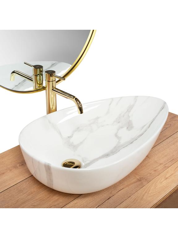 Lavoar pentru blat Rea Greta 65 Bianco Shiny