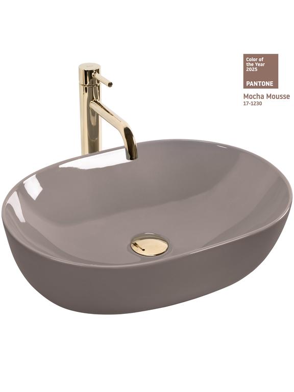 Πάγκος νιπτήρας Rea Lisa Beige Shiny 49 x 35 x 14 cm