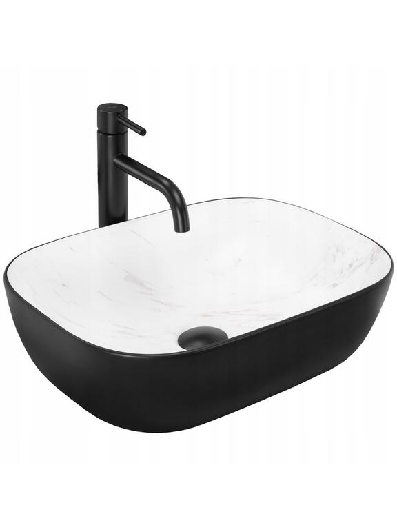 Νιπτήρας πάγκου Rea Belinda Black Calala, ματ 46 x 32 x12.5 cm