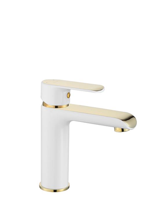 Bathroom faucet REA Bloom White Gold Low