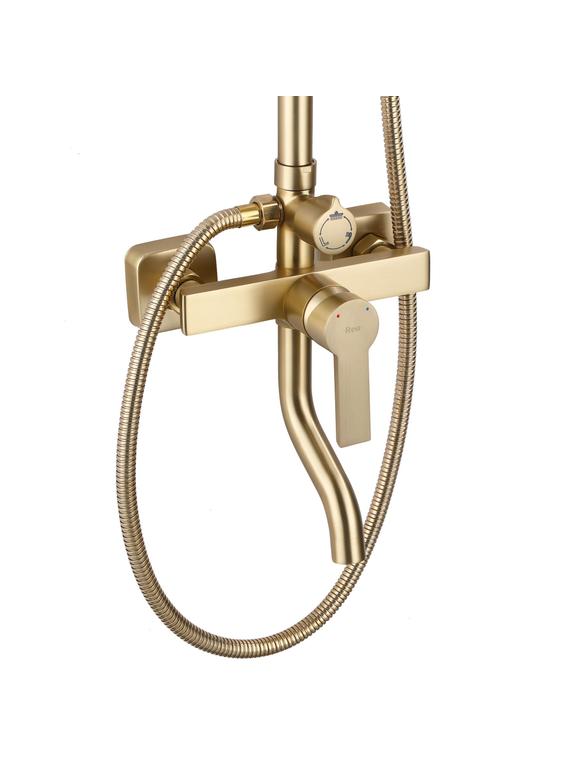 REA ARGUS BRUSHED GOLD dušas komplekts