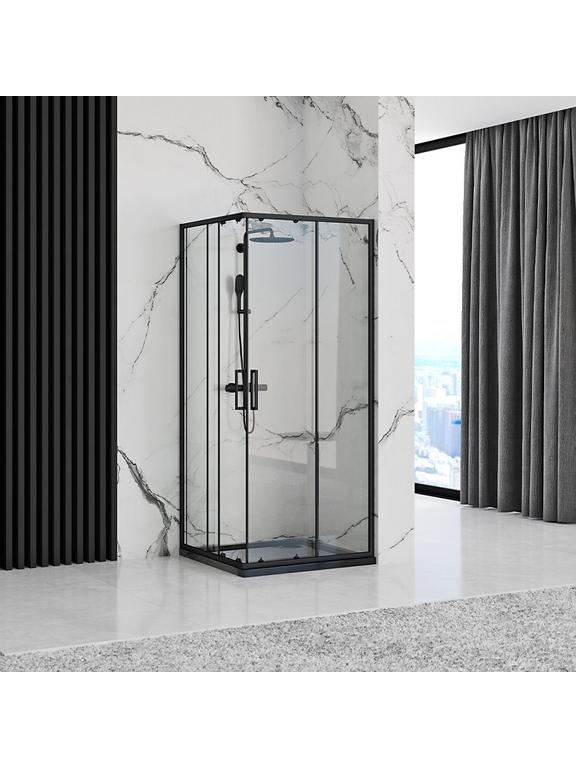 Rea Punto Zwart 80x80 douchewand