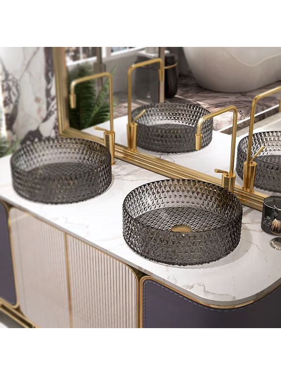 Умывальник на столешницу Rea Cristal Grey 39