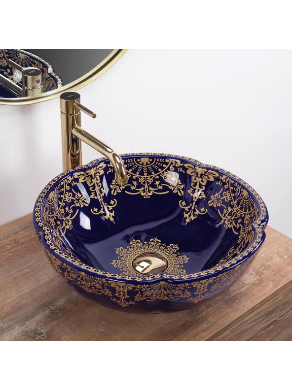 Πάγκος νιπτήρας Rea Marina Blue Διάμετρος : 45 cm/ 42.5 x 15 cm
