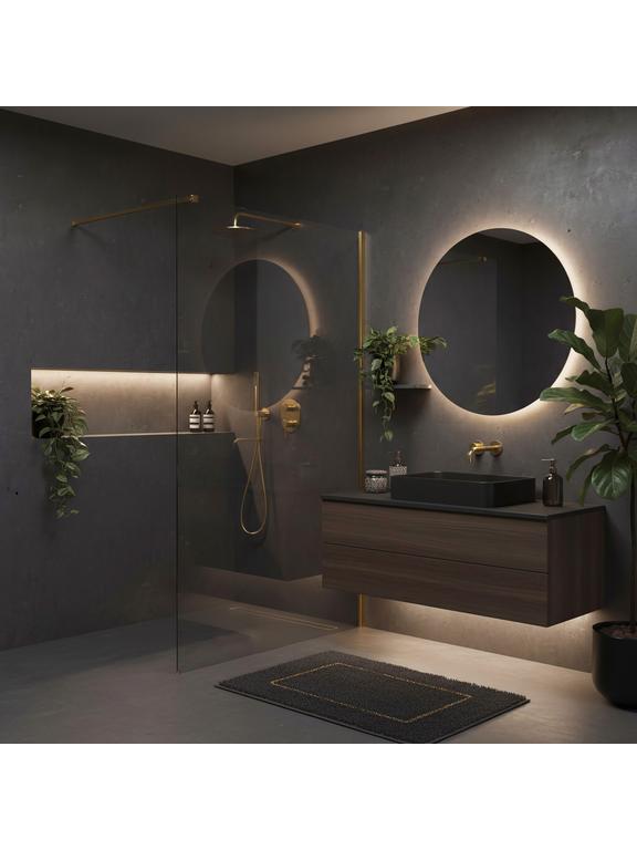 Kabina prysznicowa Walk-In Rea Flexi Transparent / Brush Gold 140