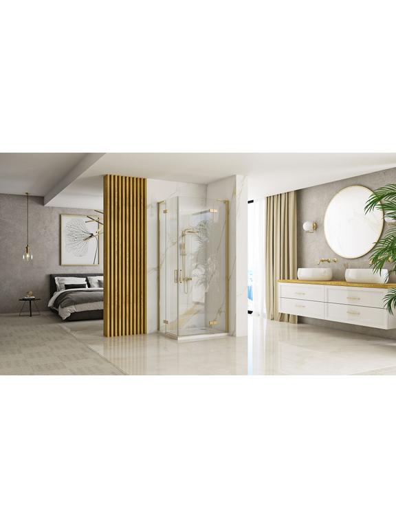Cabina doccia REA Hugo 90x100 Gold Brush