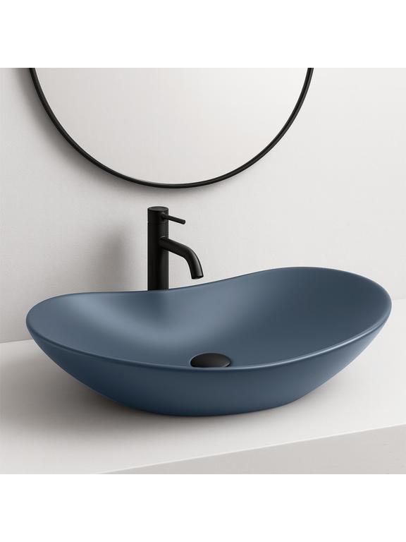 Πάγκος νιπτήρας Rea Royal Blueberry Matt: 61.5 x 35.5 x 15.5 cm