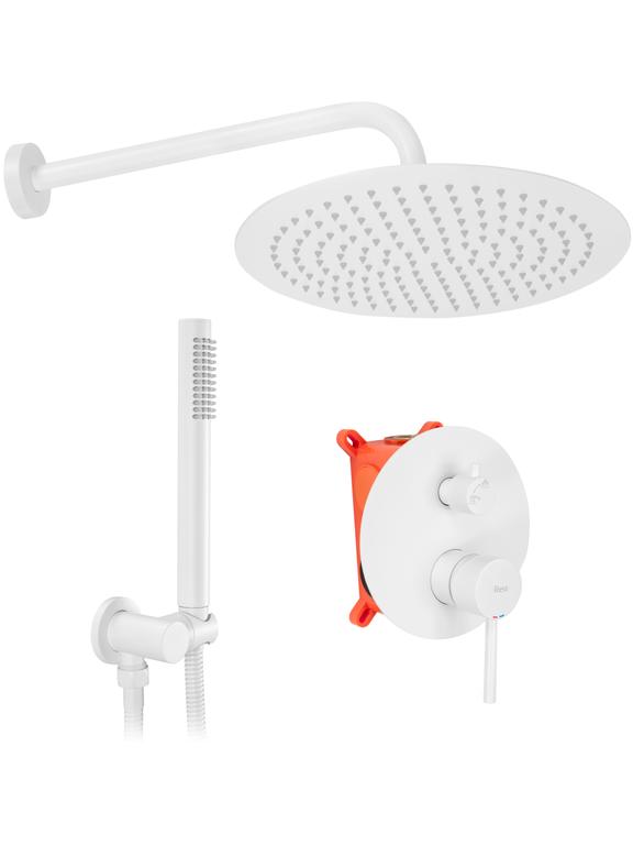 REA Lungo White + BOX Slēptas uzstādīšanas dušas komplekts