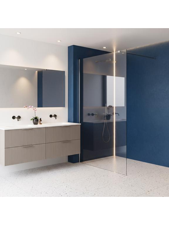 Shower screen Rea Flexi Transparent / Chrome 130