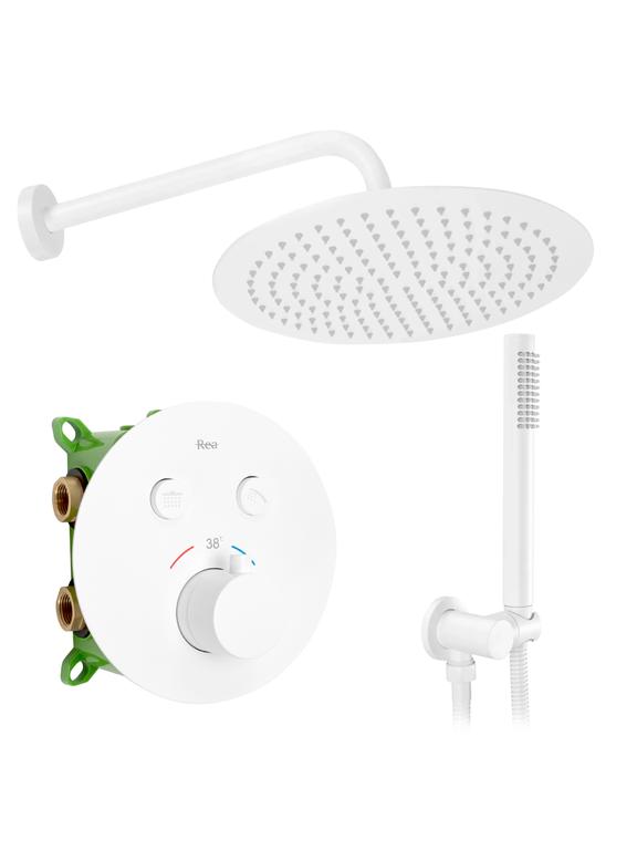Slēptās dušas komplekts LUNGO MILER WHITE Matt BOX