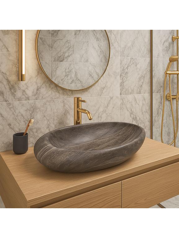 Умивальник на стільницю Rea Roxy А Stone D. Grey