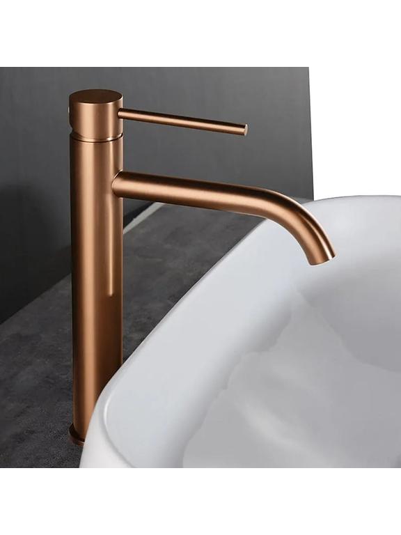 Umyvadlová baterie REA LUNGO - broušené Copper, vysoká