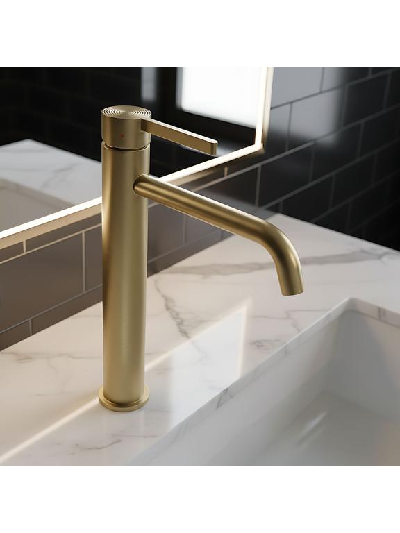 Bateria umywalkowa Rea Foster Złoty Szczotkowany Wysoka