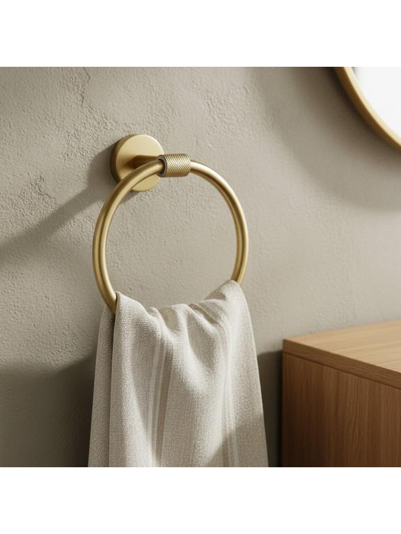 Wieszak łazienkowy Ring 5710 Galo Złoty Szczotkowany