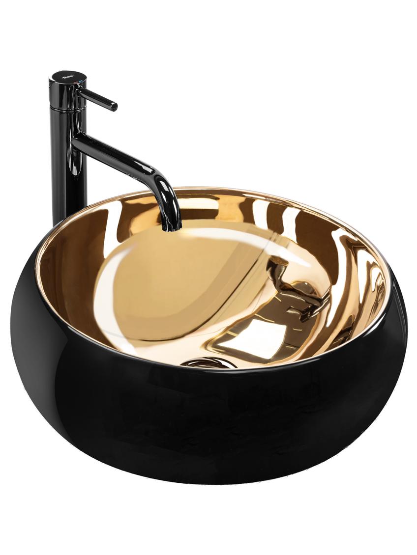 Umywalka nablatowa Rea Luna Gold/Black