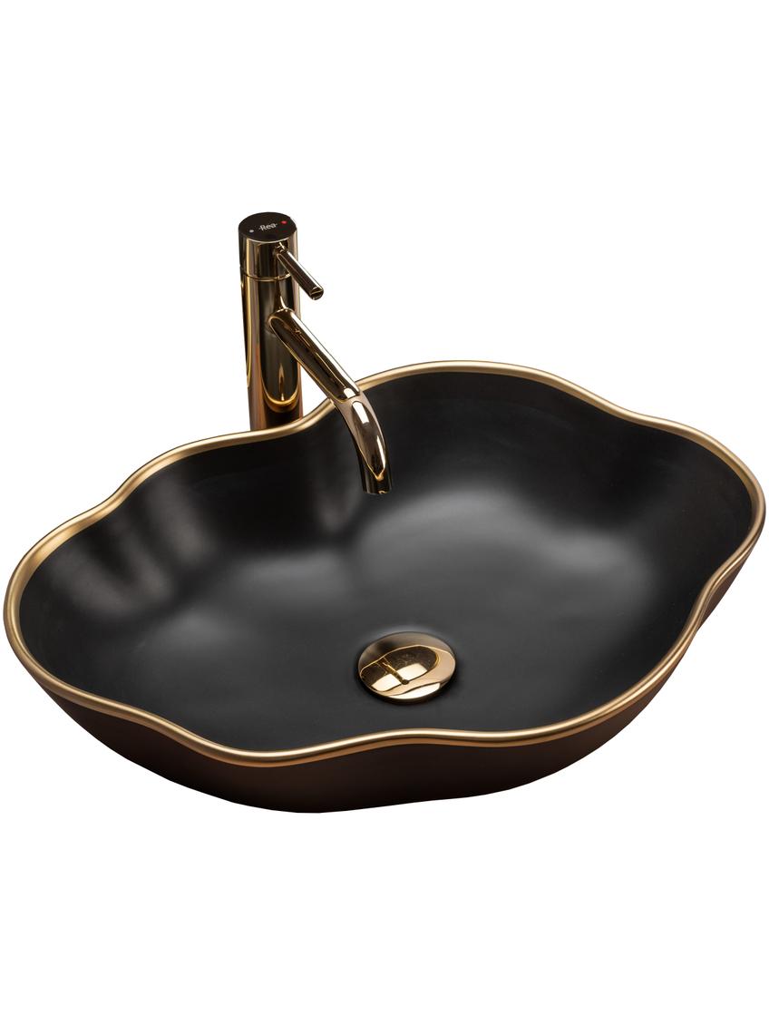 Rea Pearl  //  Color : Black Matt & Gold Edge  //  51.5 x  37.5 x 13.5 cm
