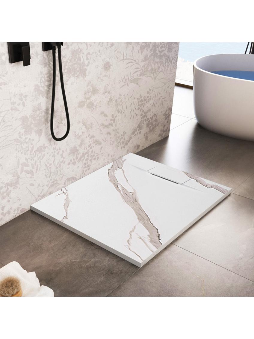 Brodzik prysznicowy Bazalt CARRARA WHITE 90x90