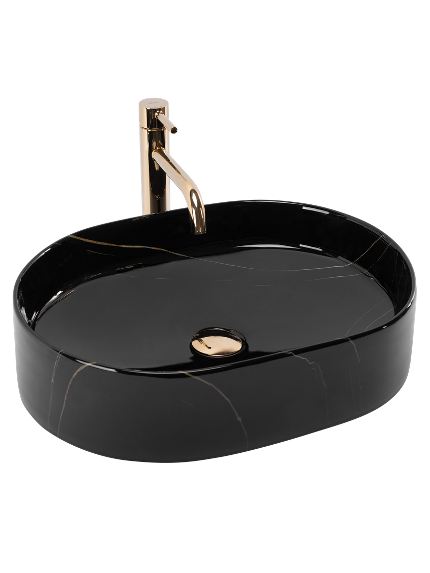 Umywalka nablatowa Rea Nadia 50 Black Stone
