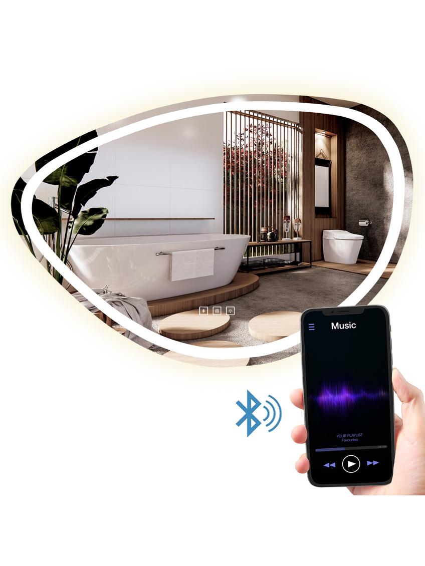 ΚΑΘΡΕΦΤΗΣ ΤΟΙΧΟΥ LED ΜΕ ΛΕΙΤΟΥΡΓΙΑ BLUETOOTH 70x100cm ΟΜΙΧΛΗ