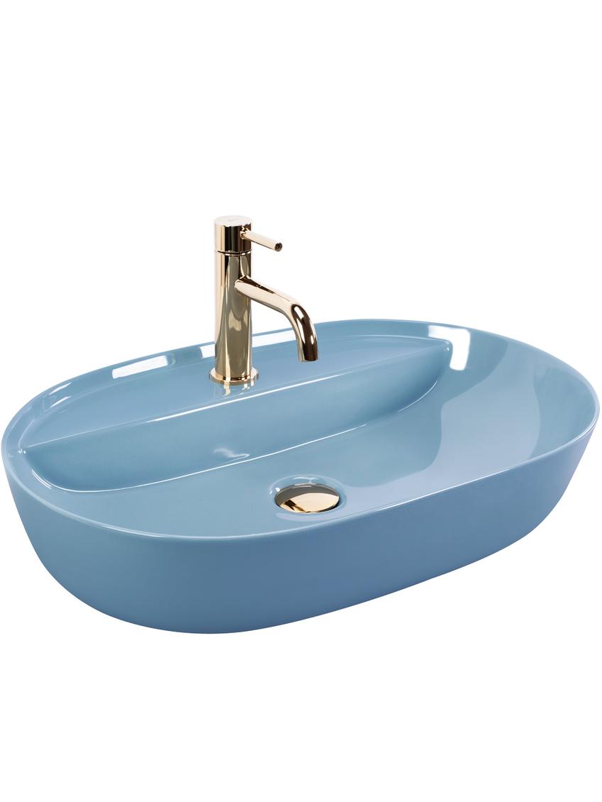 Umywalka REA Aura 61 L.Blue Shiny