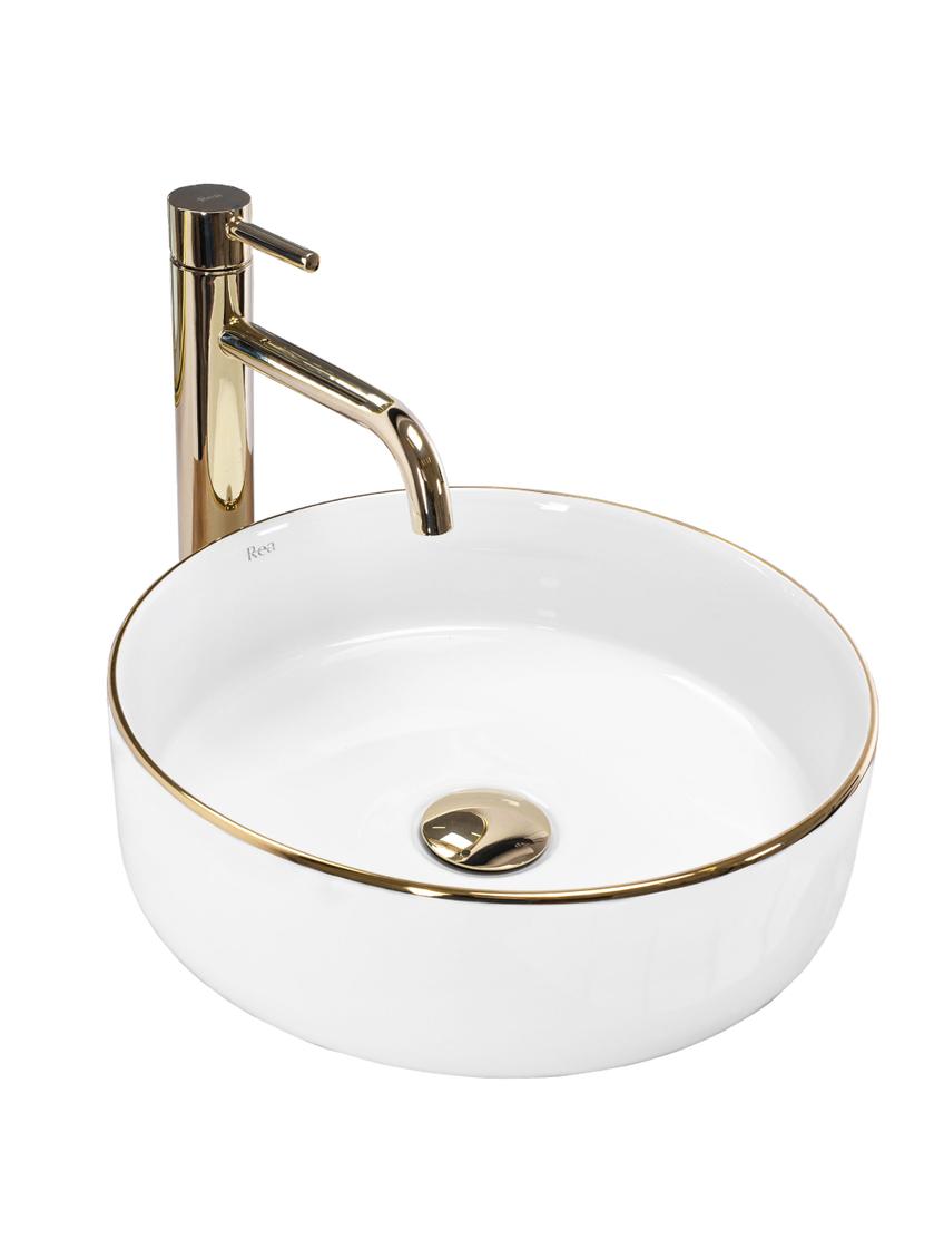 Νιπτήρας πάγκου Rea Sami Gold Edge 36 x 36 x 11,5 cm