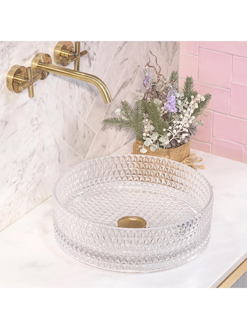 Umywalka nablatowa Rea Cristal Transparent 35