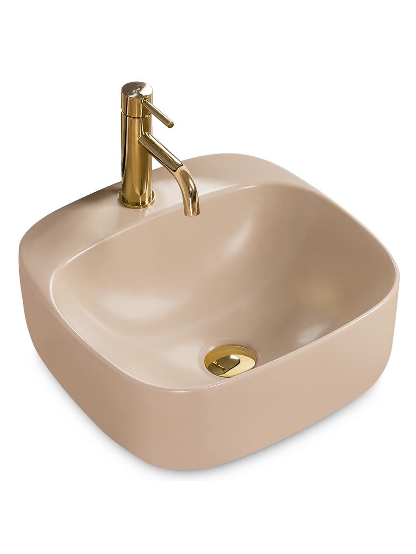 Umywalka nablatowa Rea Luiza 42 Beige MAT