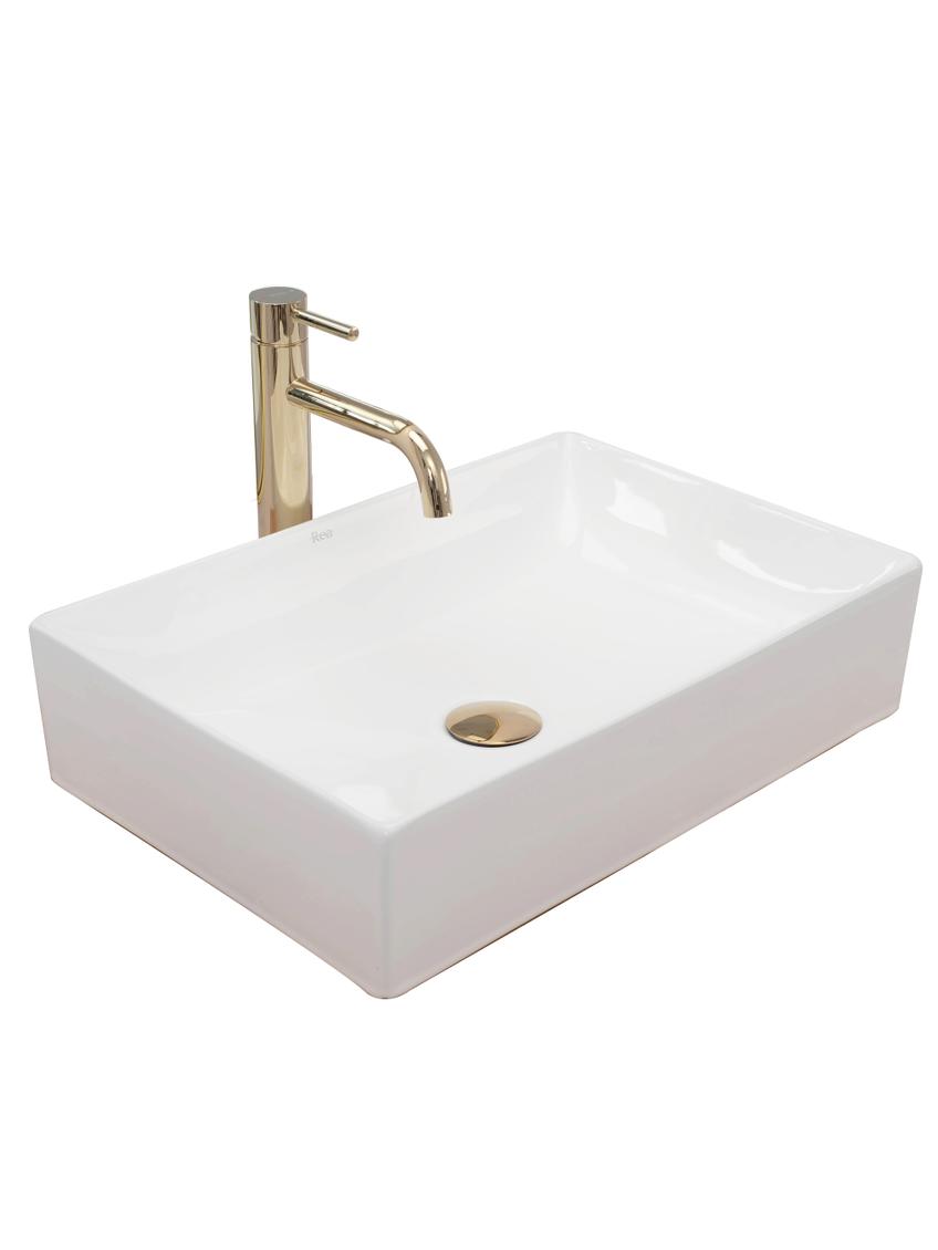 Πάγκος νιπτήρας REA Inga White Μ 51 Π 34,5 Υ 12 cm