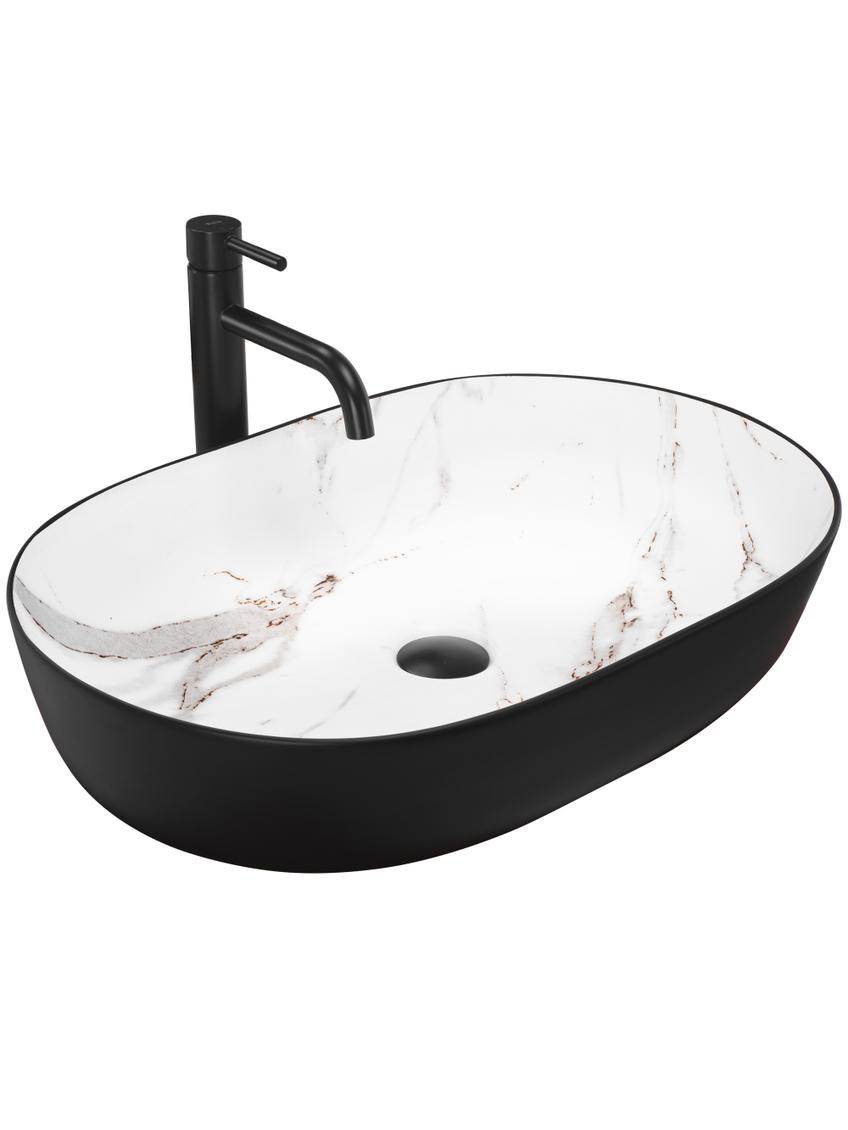 Umywalka nablatowa Rea CLEO 61 BLACK AIAX MATT