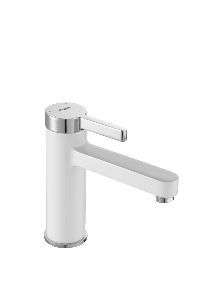 Bateria Umywalkowa REA POLO Biała Chrom Niska