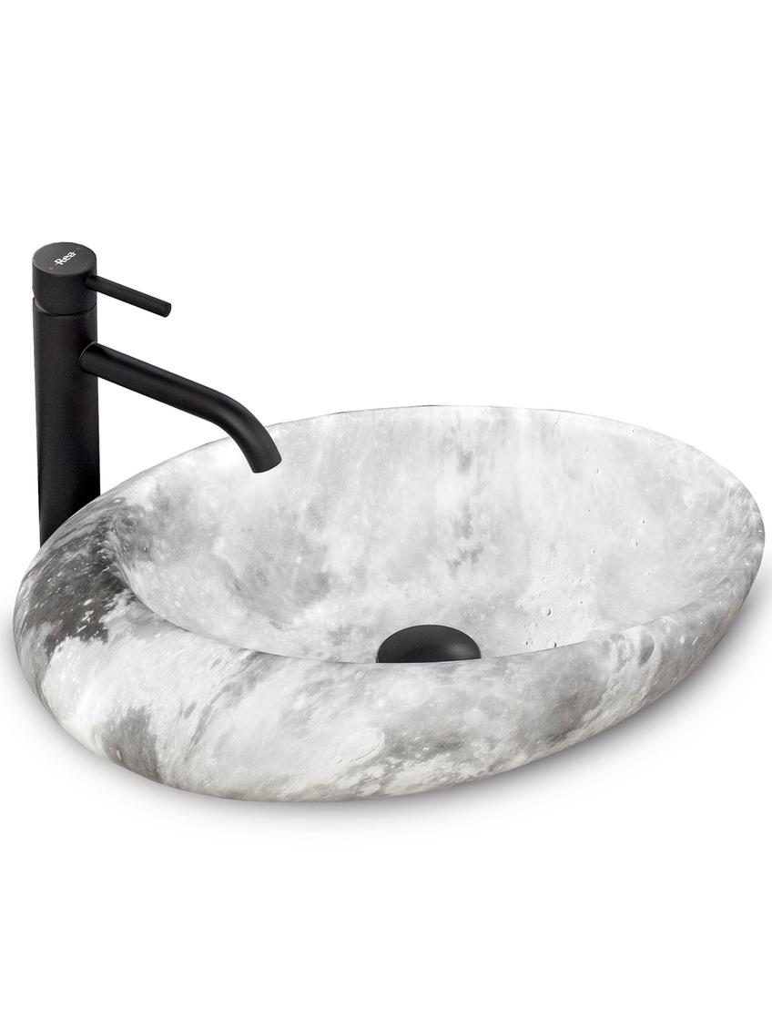 Νιπτήρας πάγκου Rea Roxy C Stone L.GREY 49 x 31 x 13.5 cm